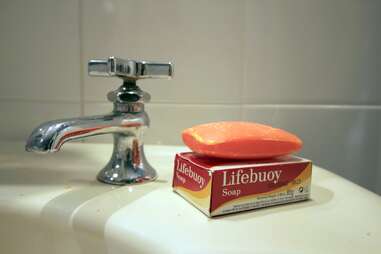 close up of lifebuoy soap