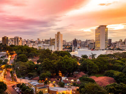 Sunset view of Belo Horizonte, Minas Gerais, Brazil.