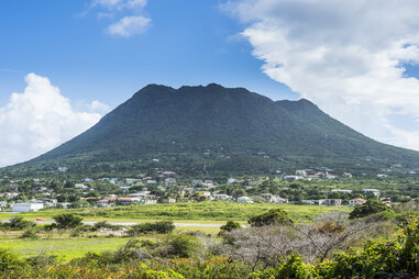 view of quill national park in statia, caribbean
