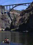 Colorado River below the Hoover Dam and Mike O'Callaghan–Pat Tillman Memorial Bridge 