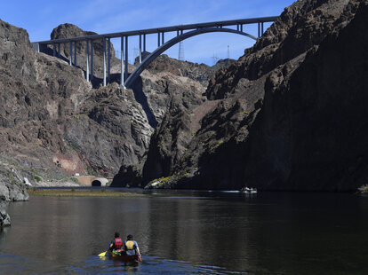 Colorado River below the Hoover Dam and Mike O’Callaghan–Pat Tillman Memorial Bridge