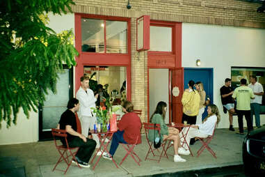 cafe exterior of the new bar non-alcoholic wine shop in venice