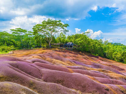 seven coloured earth on chamarel, mauritius island, africa