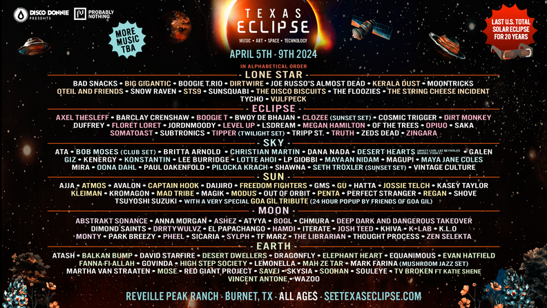 texas eclipse 2024 festival lineup