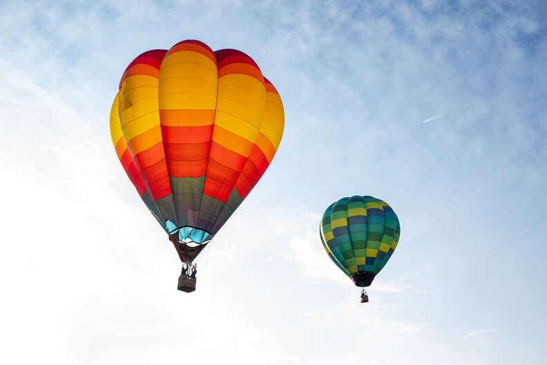 Hot air balloons soaring at Fredericksburg Balloon Festival in 2025