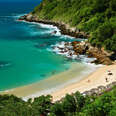 aerial view of turquoise waters of playa carrizalillo