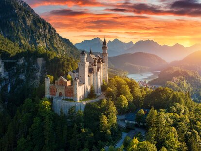 Neuschwanstein Fairytale Castle near Fussen, Bavaria, Germany.