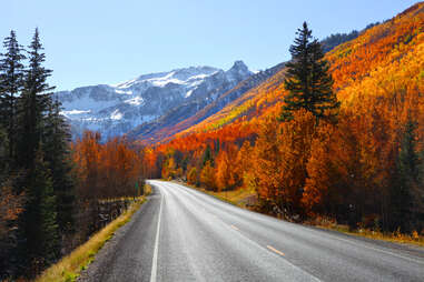 Scenic Million dollar high way in San Juan mountains.