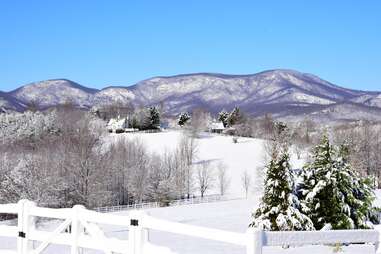 snowy pastoral scene at The Red Horse Inn in south carolina