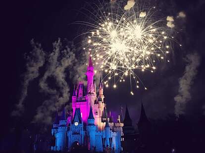 Walt Disney World castle fireworks