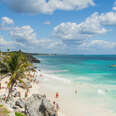 Beautiful beach on the Caribbean coast. Tulum, Mexico