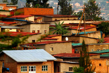colorful homes on a hillside in kigali, rwanda