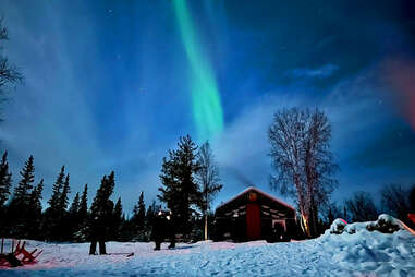 northern lights canada campfire