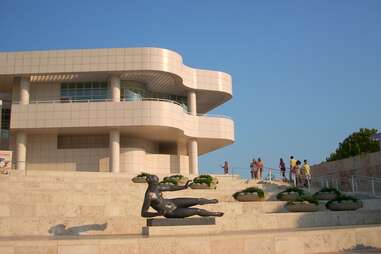 the entrance at the getty museum in la