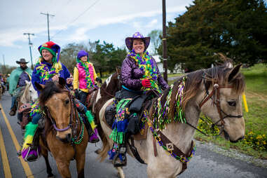 women at Cajun Mardi Gras