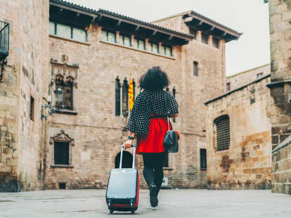 woman with suitcase