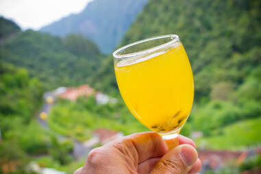 Poncho traditional drink Madeira island Portugal