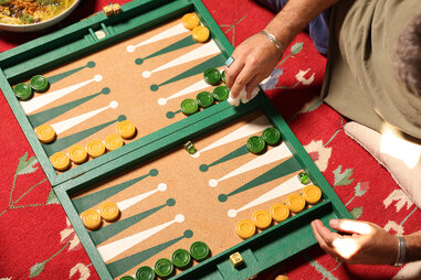 lounging and playing backgammon at Silver Lake Backgammon Club in LA