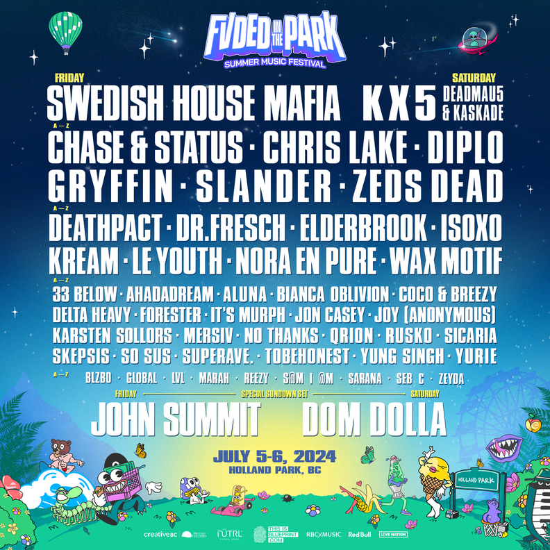 fvded in the park music festival 2024 lineup surrey