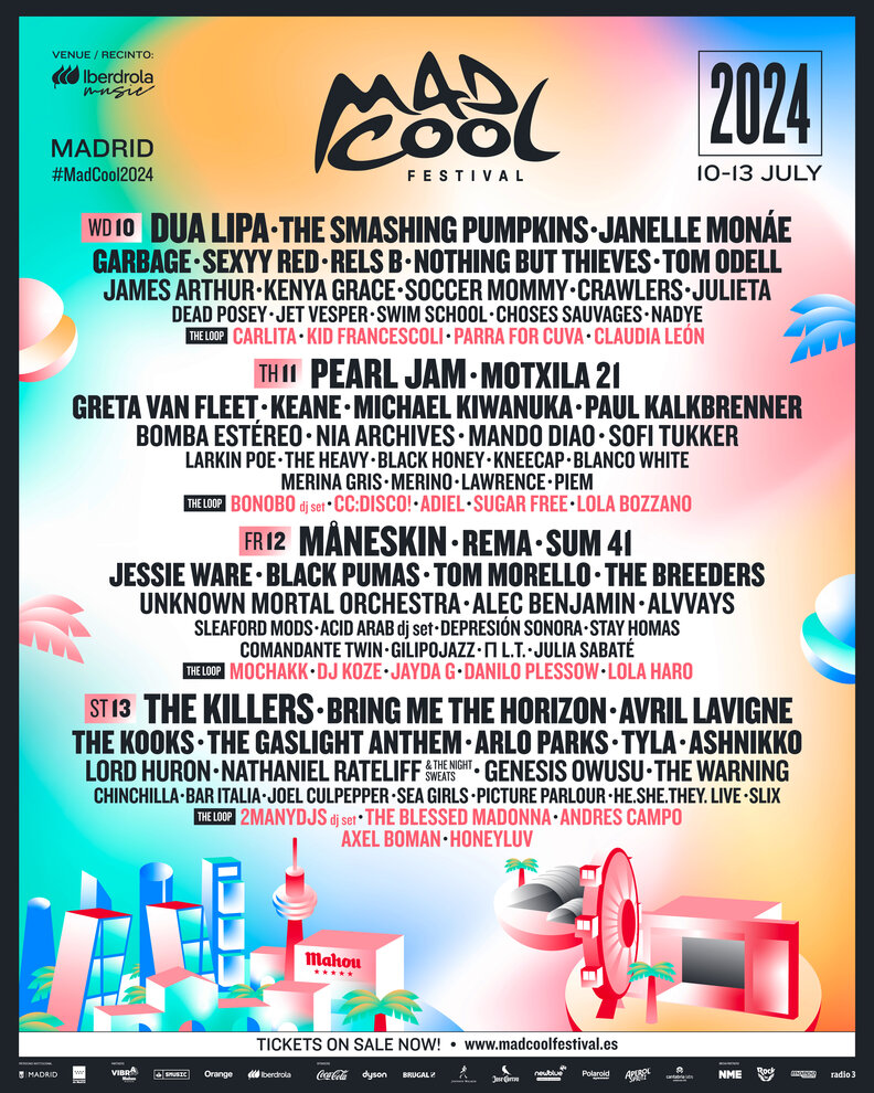 mad cool festival 2024 lineup madrid