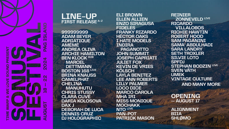sonus festival 2024 lineup croatia