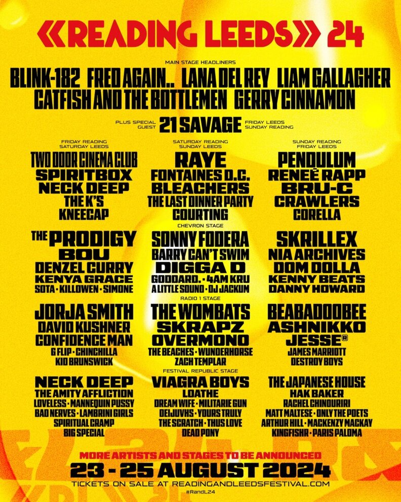 readings and leeds festivals 2024 lineups