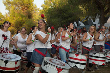 a group of women with drums 