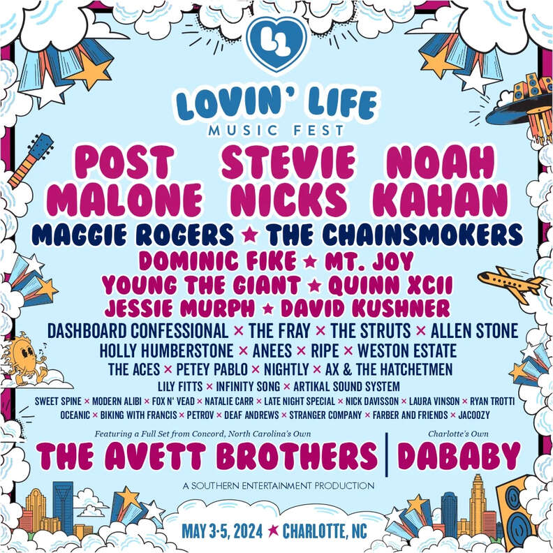 lovin life music festival charlotte lineup 2024