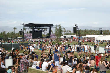 stage and crowd on the lawn at coachella music festival