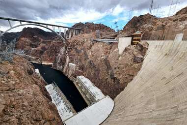 The Hoover Damn from The Historic Railroad Tunnel Trail in Boulder City, Nevada