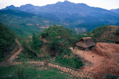 mountainous area in sa pa or sapa vietnam daily life on a farm