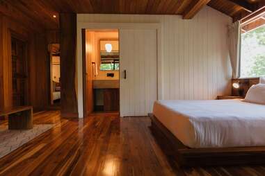 wooden interior of hotel belmar in costa rica
