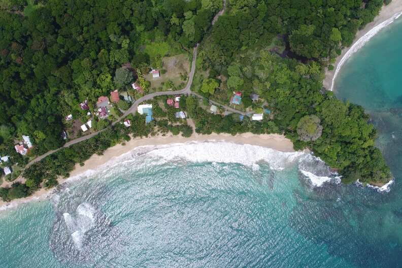 aerial view of costa rican beach