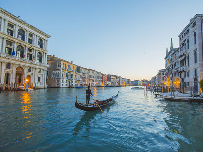 Italy, Veneto, Venice, Gondola on Canal Grande