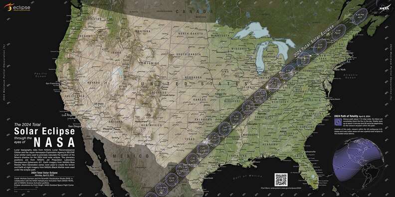 solar eclipse path of totality nasa map 2024