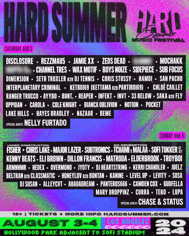 hard summer music festival 2024 lineup los angeles