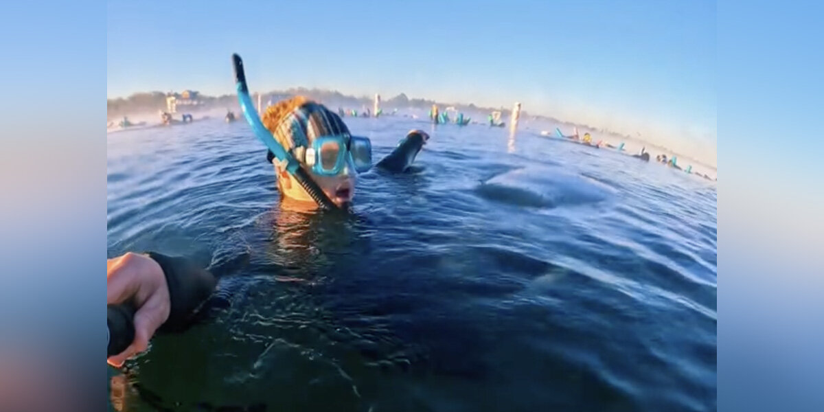Snorkeler Feels An Animal Latch On To Her Leg — Then Realizes It's A Hug