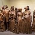 bronze statues of organizers of the women's suffrage movement