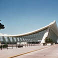 The exterior of Washington Dulles International Airport Terminal. 