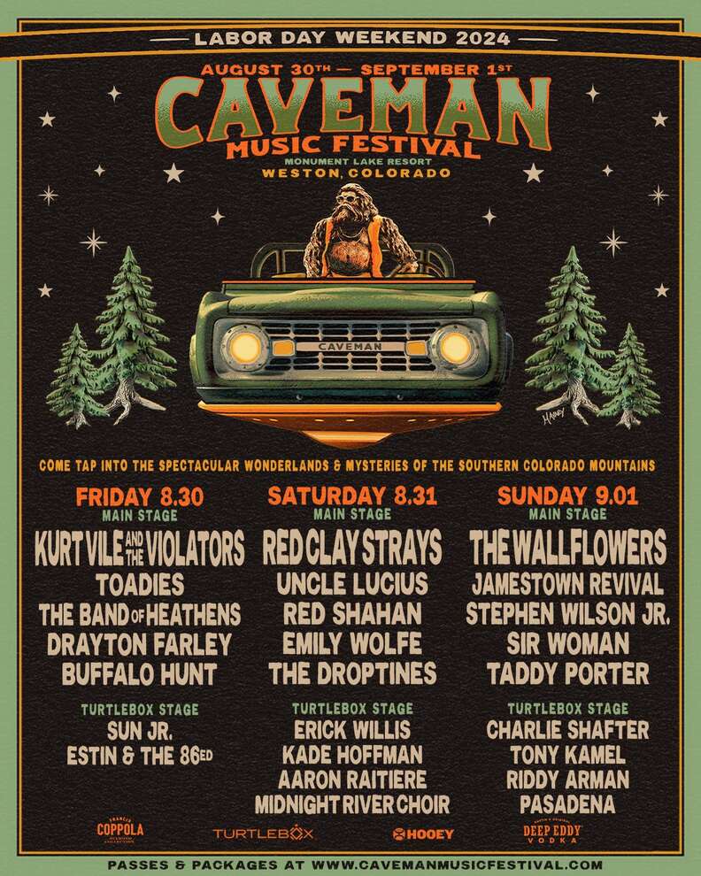 caveman music festival lineup 2024