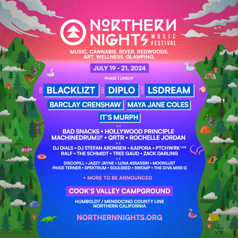 Northern Nights Festival lineup poster. 