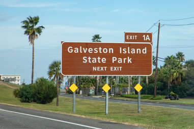 galveston island state park sign