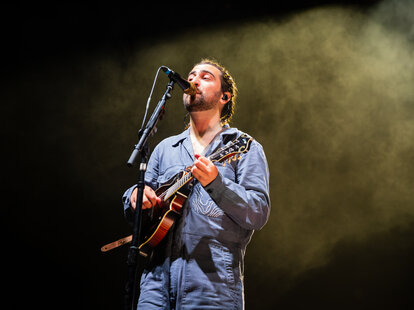 Noah Kahan performs at First Direct Arena on February 11, 2024 in Leeds, England