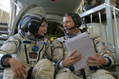 Terry Virts and Samantha Cristoforetti astronauts in preflight training