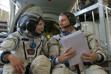 Terry Virts and Samantha Cristoforetti astronauts in preflight training