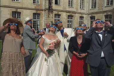 Wedding party during eclipse
