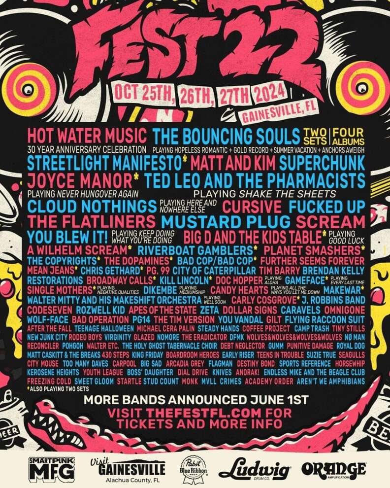 the fest 2024 music festival lineup gainesville florida