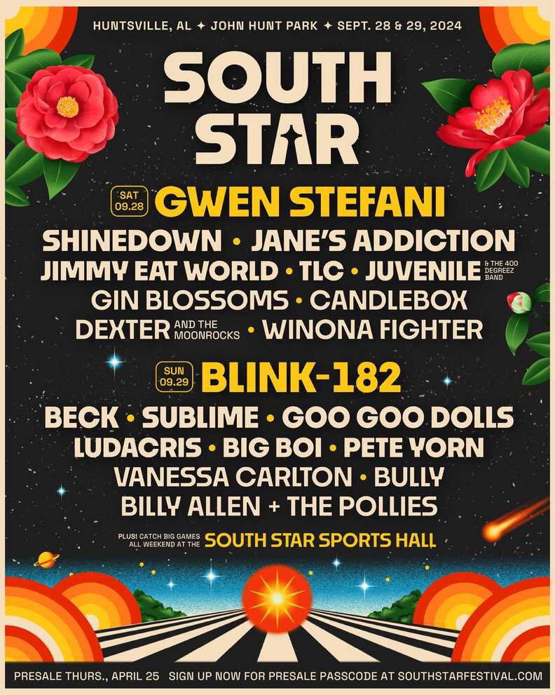 The poster lineup for South Star Festival