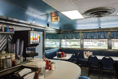 interior of bob's american diner in roxborough philadelphia which is decorated like vintage 1940s classic americana