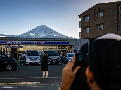mount fuji wall japanese tourism officials wall